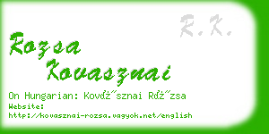 rozsa kovasznai business card